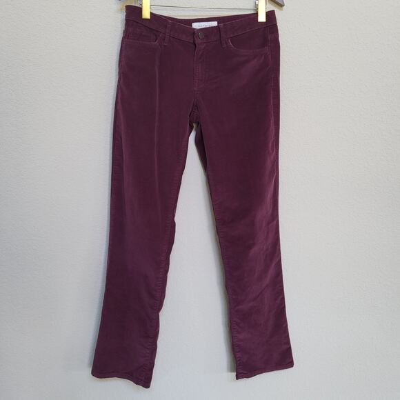 Calvin Klein Co Womens Straight Leg Corduroy Pants Burgundy Size 8 Fall Winter - Picture 1 of 11